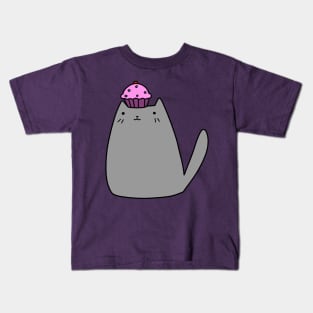 Cupcake Gray Kitty Kids T-Shirt